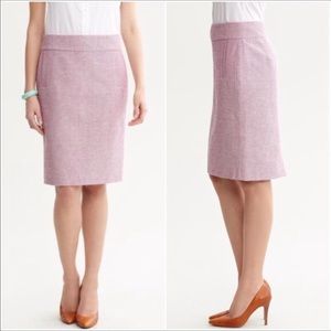 Banana Republic Mayet Pink tweed pencil skirt
